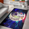 Astronaut Chibi Love You To The Moon Galaxy Carpet Rug Home Room Decor Back