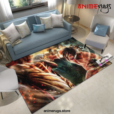 Attack On Titan Area Rugs Titans Fist Fight Anime Living Room Carpet Home Rug Regtangle Carpet Floor Decor Home Decor - Dreamrooma