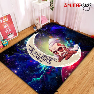 Attack on titan Love You To The Moon Galaxy Carpet Rug Home Room Decor Small / Premium Rectangle Rug Official Rug Merch
