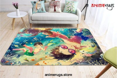 Boy Swimming Anime 1 Area Rug Living Room And Bed Room Rug Rug Regtangle Carpet Floor Decor Home Decor - Dreamrooma