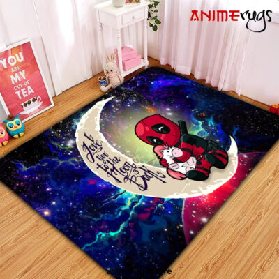 Chibi Deadpool Unicorn Toy Love You To The Moon Galaxy Carpet Rug Home Room Decor Small / Premium Rectangle Rug Official Rug Merch