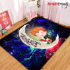 Cute Hinata Haikyuu Love You To The Moon Galaxy Carpet Rug Home Room Decor Small / Premium Rectangle Rug Official Rug Merch