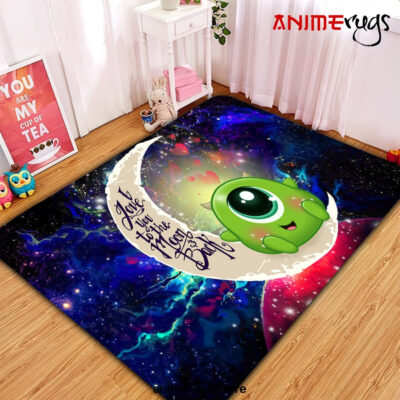 Cute Mike Monster Inc Love You To The Moon Galaxy Carpet Rug Home Room Decor Small / Premium Rectangle Rug Official Rug Merch