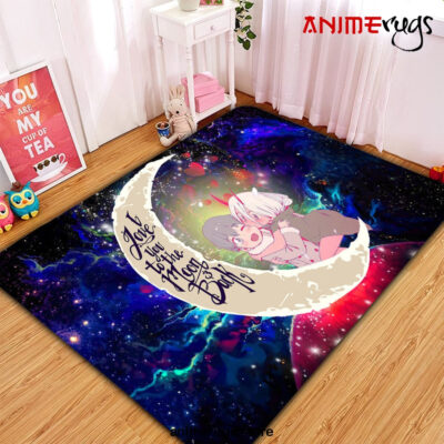 Darling In The Franxx Hiro And Zero Two Love You To The Moon Galaxy Carpet Rug Home Room Decor Small / Premium Rectangle Rug Official Rug Merch