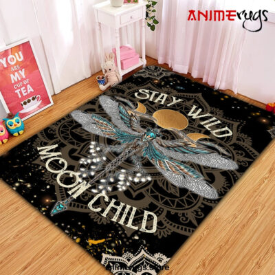 Dragonfly Stay Wild Moon Child Rug Carpet Rug Home Room Decor Premium Rectangle Rug / Small Official Rug Merch