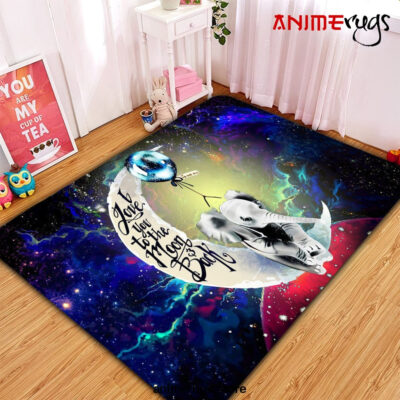 Elephant Love You To The Moon Galaxy Carpet Rug Home Room Decor Small / Premium Rectangle Rug Official Rug Merch