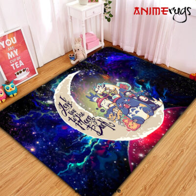 Ghibli Character Love You To The Moon Galaxy Carpet Rug Home Room Decor Small / Premium Rectangle Rug Official Rug Merch