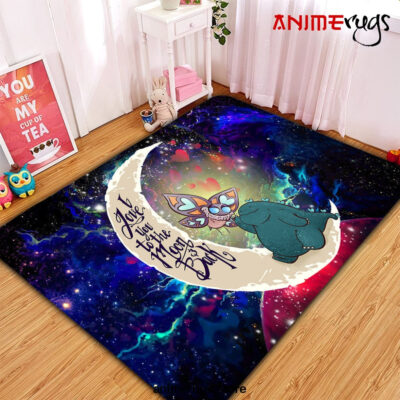 Godzilla Love Love You To The Moon Galaxy Carpet Rug Home Room Decor Small / Premium Rectangle Rug Official Rug Merch