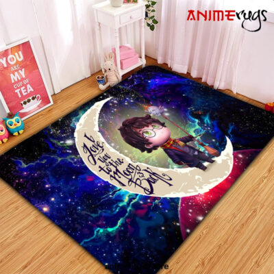 Harry Potter Chibi  Love You To The Moon Galaxy Carpet Rug Home Room Decor Small / Premium Rectangle Rug Official Rug Merch