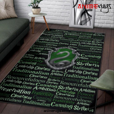 Harry Pottery Slytherin Rug Carpet Rug Home Room Decor Small / Premium Rectangle Rug Official Rug Merch