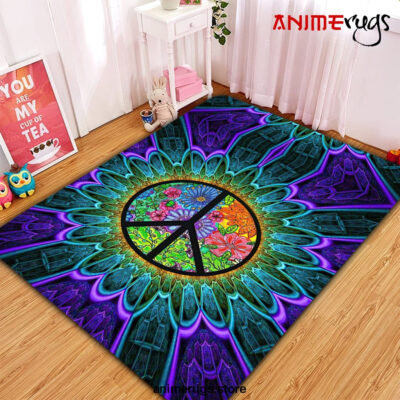 Hippie Rainbow Colorful Sunflower Rug Carpet Rug Home Room Decor Premium Rectangle Rug / Small Official Rug Merch