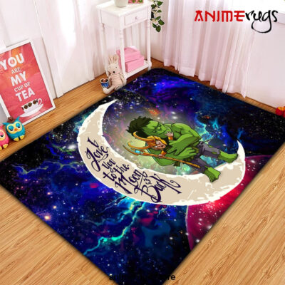 Hulk And Loki Love You To The Moon Galaxy Carpet Rug Home Room Decor Small / Premium Rectangle Rug Official Rug Merch