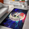 Inuyasha Love You To The Moon Galaxy Carpet Rug Home Room Decor Back