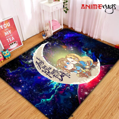 Legend Of Zelda Couple Chibi Couple Love You To The Moon Galaxy Carpet Rug Home Room Decor Small / Premium Rectangle Rug Official Rug Merch
