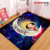 Luffy One Piece Love You To The Moon Galaxy Carpet Rug Home Room Decor Small / Premium Rectangle Rug Official Rug Merch