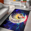 Luffy One Piece Love You To The Moon Galaxy Carpet Rug Home Room Decor Back
