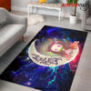 Nezuko Demon Slayer Love You To The Moon Galaxy Carpet Rug Home Room Decor Back