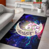 Pokemon Couple Mew Mewtwo Love You To The Moon Galaxy Carpet Rug Home Room Decor Back