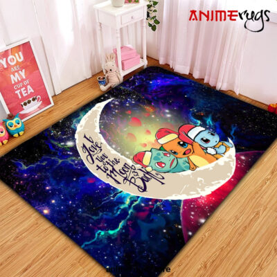 Pokemon Friends Gen 1 Love You To The Moon Galaxy Carpet Rug Home Room Decor Small / Premium Rectangle Rug Official Rug Merch