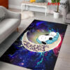 Snoopy Dog Sleep Love You To The Moon Galaxy Carpet Rug Home Room Decor Back