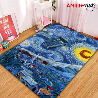 Starry Night Doctor Who Ii Rug Carpet Rug Home Room Decor Premium Rectangle Rug / Small Official Rug Merch