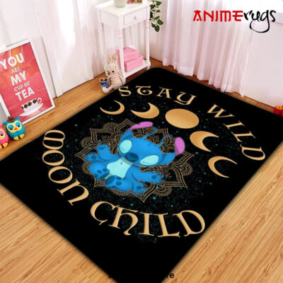 Stay Wild Moon Child Stitch Rug Carpet Rug Home Room Decor Premium Rectangle Rug / Small Official Rug Merch