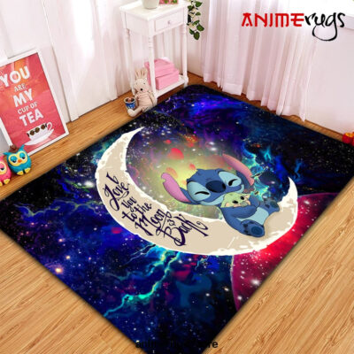 Stitch Hold Baby Yoda Love You To The Moon Galaxy Carpet Rug Home Room Decor Small / Premium Rectangle Rug Official Rug Merch
