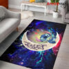 Stitch Hold Baby Yoda Love You To The Moon Galaxy Carpet Rug Home Room Decor Back