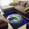 Stitch Love You To The Moon Galaxy Carpet Rug Home Room Decor Back
