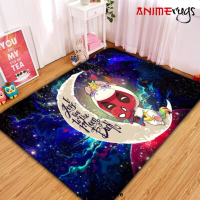 Unicorn Deadpool And Spiderman Avenger Love You To The Moon Galaxy Carpet Rug Home Room Decor Small / Premium Rectangle Rug Official Rug Merch