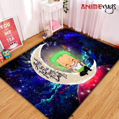 Zoro One Piece Love You To The Moon Galaxy Carpet Rug Home Room Decor Small / Premium Rectangle Rug Official Rug Merch