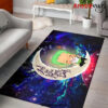 Zoro One Piece Love You To The Moon Galaxy Carpet Rug Home Room Decor Back