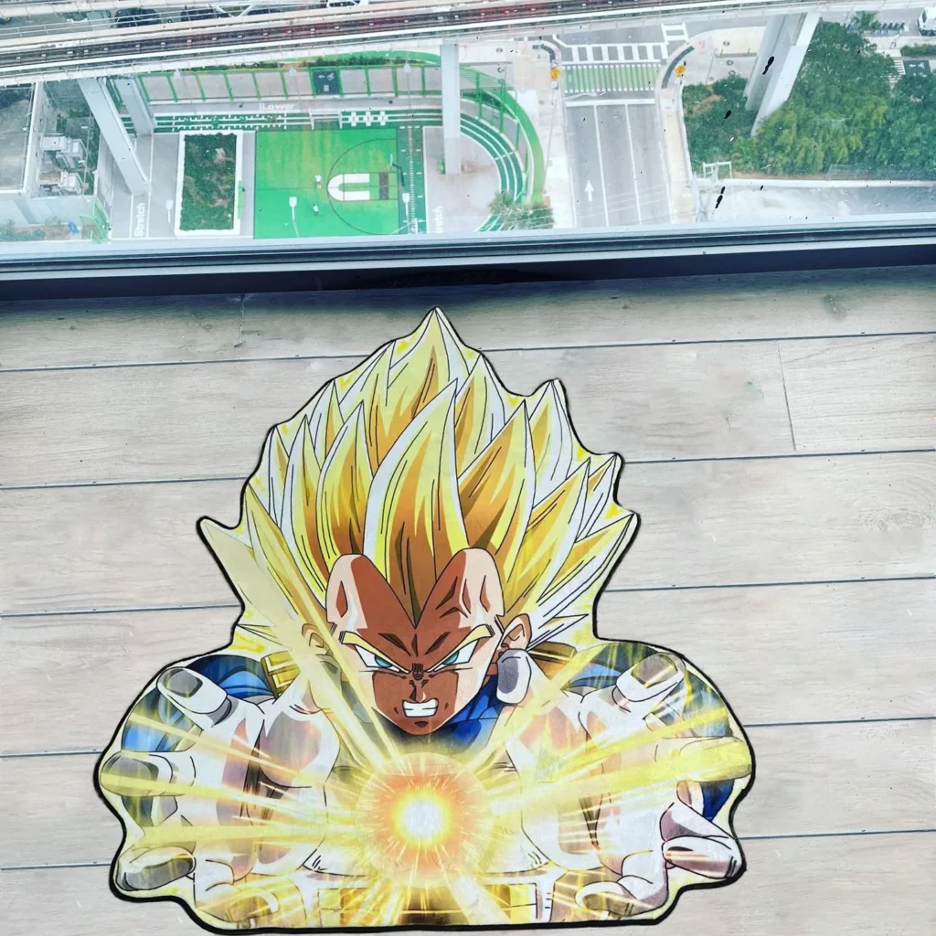 kf S5c734c488f7941a7b7ed2c1186becbdc4 Japan Anime Dragon Ball Vegeta IV Irregular Shaped Area Rugs Home Bedroom Deco Carpet Anti slip - Anime Rugs Store