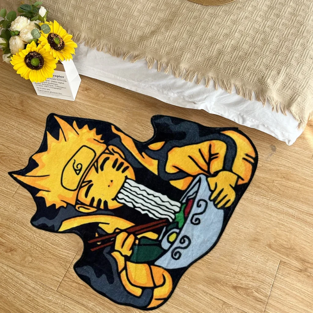 kf S6c112c178b5d415ba98164f418a2157fR Naruto Manga Irregular Area Rugs Yellow Sasuke Eat Noodle character Home Bedroom Decoration Door Kitchen Anti - Anime Rugs Store